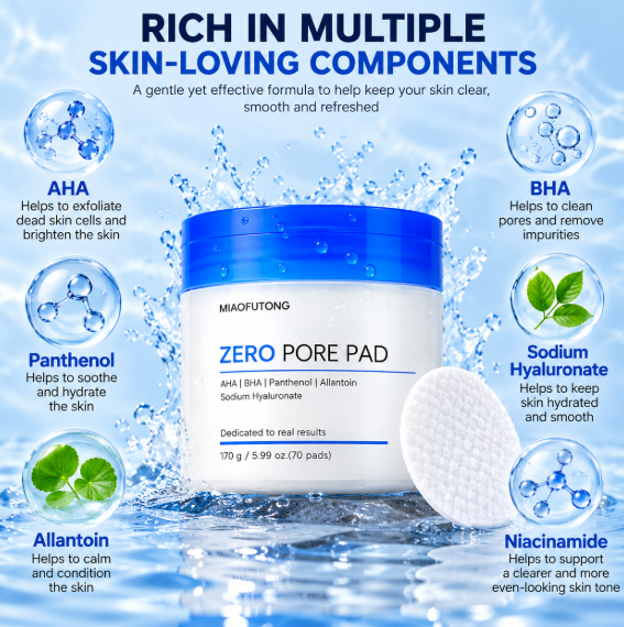 Zero Pore Exfoliating Toner Pads – 70 Pack