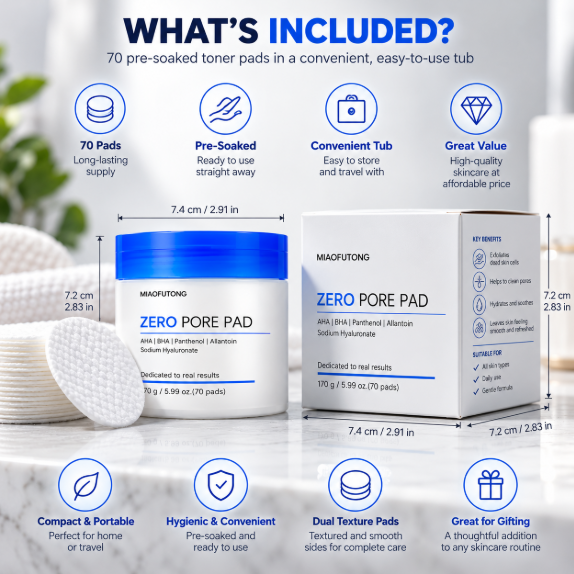 Zero Pore Exfoliating Toner Pads – 70 Pack